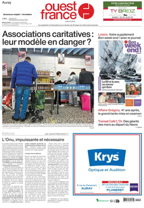 Cover of Ouest France (Auray)