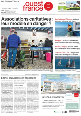 Cover of Ouest France (Les Sables-d'Olonne)