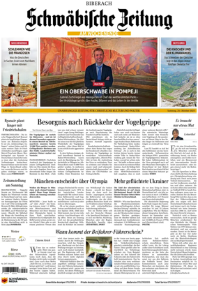 Cover of Schwaebische Zeitung (Biberach)