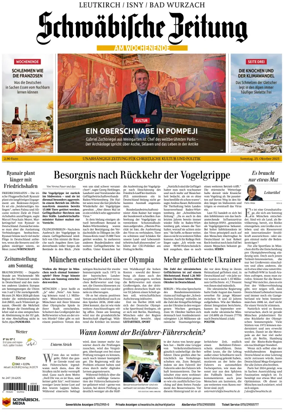 Cover of Schwaebische Zeitung (Leutkirch / Isny / Bad Wurzach)