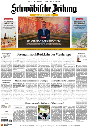 Cover of Schwaebische Zeitung (Ravensburg / Weingarten)