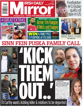 Cover of Irish Daily Mirror