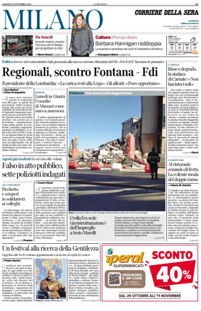 Cover of Corriere della Sera (Milano)