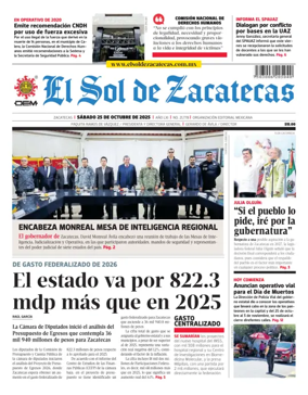 Cover of El Sol de Zacatecas