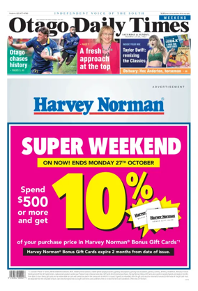 Cover of Otago Daily Times