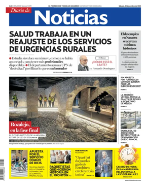 Cover of Diario de Noticias (Spain)