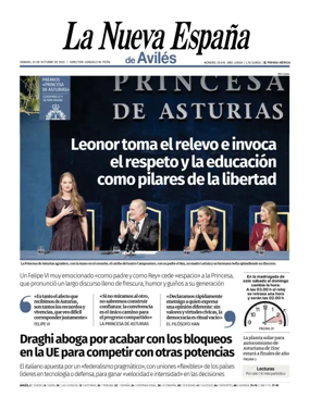 Cover of La Nueva España (Avilés)