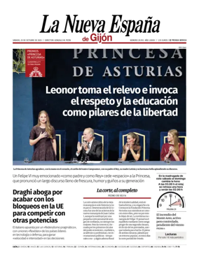 Cover of La Nueva España (Gijón)