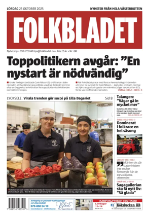 Cover of Folkbladet Västerbotten