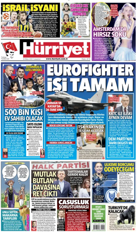 Cover of Hurriyet Print Edition