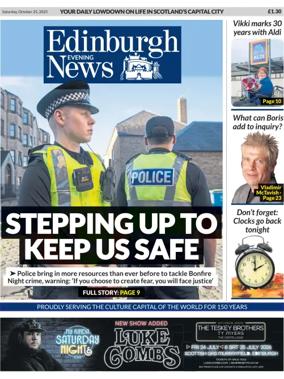 Cover of Edinburgh Evening News