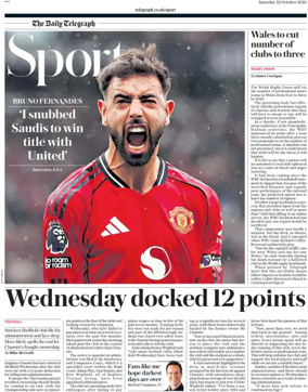 Cover of The Daily Telegraph - Sport Saturday