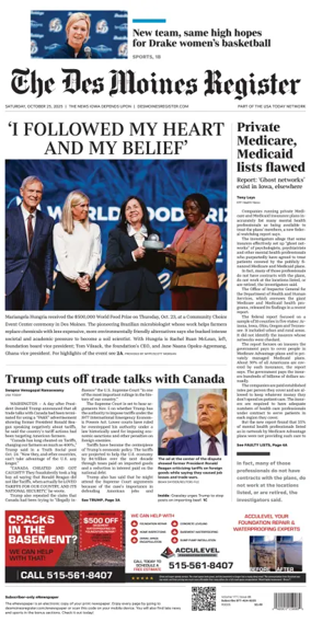 Cover of The Des Moines Register