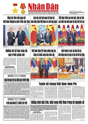 Cover of Nhan Dan newspaper