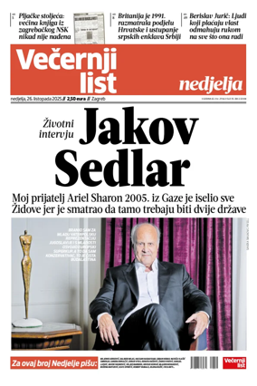 Cover of Večernji list - Zagreb
