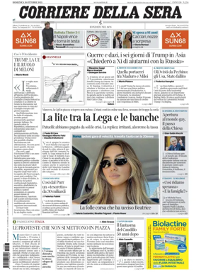 Cover of Corriere della Sera 