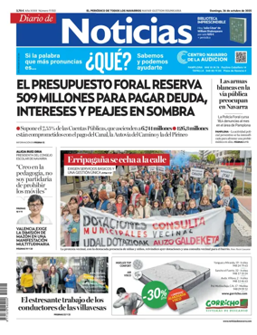 Cover of Diario de Noticias (Spain)