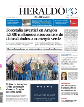 Cover of Heraldo de Aragón