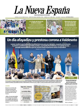 Cover of La Nueva España (Occidente)