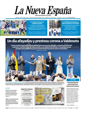 Cover of La Nueva España (Oviedo)