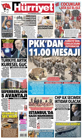 Cover of Hurriyet Print Edition
