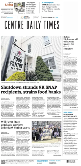 Cover of Centre Daily Times (Sunday)