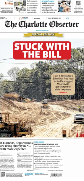 Cover of The Charlotte Observer (Sunday)