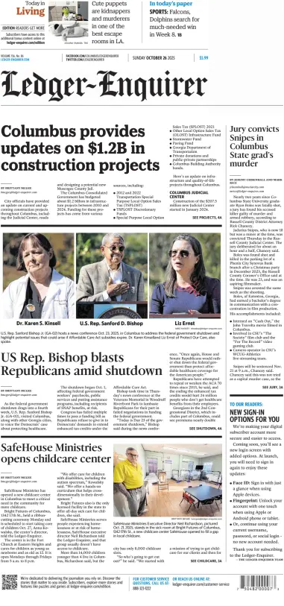 Cover of Ledger-Enquirer (Sunday)