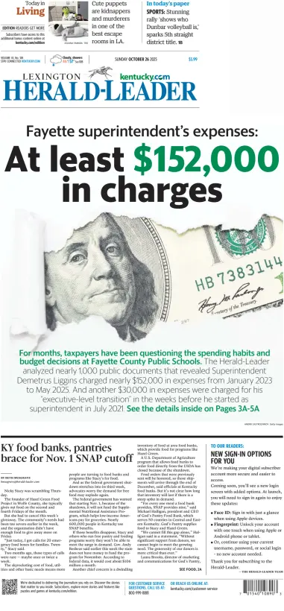 Cover of Lexington Herald-Leader (Sunday)