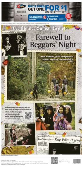 Cover of The Des Moines Register