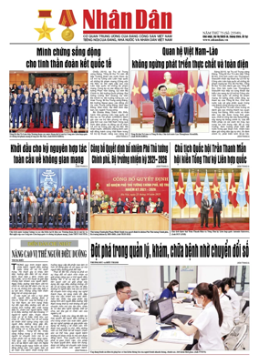 Cover of Nhan Dan newspaper
