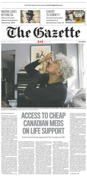 Cover of Montreal Gazette
