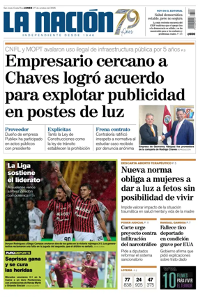 Cover of La Nacion (Costa Rica)
