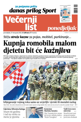 Cover of Vecernji list - Hrvatska