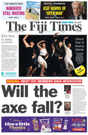 Cover of The Fiji Times