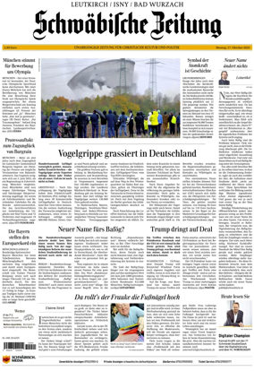 Cover of Schwaebische Zeitung (Leutkirch / Isny / Bad Wurzach)