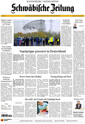 Cover of Schwaebische Zeitung (Ravensburg / Weingarten)