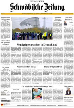 Cover of Schwaebische Zeitung (Sigmaringen)