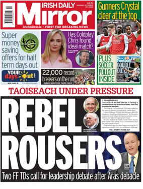 Cover of Irish Daily Mirror