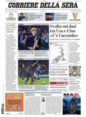Cover of Corriere della Sera 