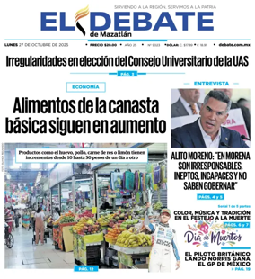 Cover of El Debate de Mazatlan