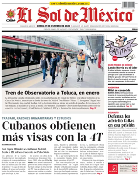 Cover of El Sol de Mexico