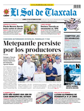 Cover of El Sol de Tlaxcala