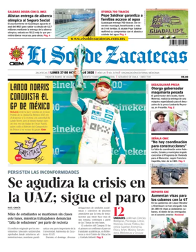 Cover of El Sol de Zacatecas