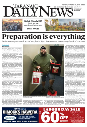 Cover of Taranaki Daily News