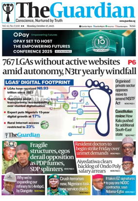 Cover of The Guardian Nigeria