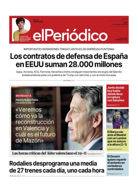 Cover of El Periódico de Catalunya (Castellano)