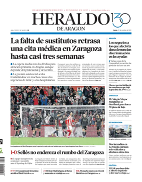 Cover of Heraldo de Aragón