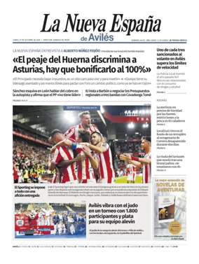 Cover of La Nueva España (Avilés)
