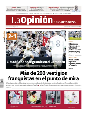 Cover of La Opinion de Murcia (Cartagena)